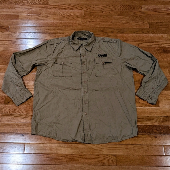 Coogi Button-zip Military Shirt XXL - Picture 1 of 14